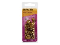 Hillman 4.88 in. Furniture Brass-Plated Brass Nail Hammered Head