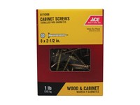 Ace No. 8  S X 2-1/2 in. L Phillips Cabinet Screws 1 lb 110 pk