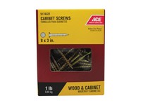 Ace No. 8  S X 3 in. L Phillips Cabinet Screws 1 lb 95 pk
