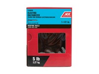 Ace 1-1/2 in. Roofing Electro-Galvanized Steel Nail Large Head 5 lb