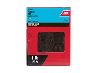 Ace 1 in. Cap Galvanized Plastic/Steel Nail Flat Head 1 lb