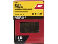 Ace 8D 2-1/2 in. Framing Bright Steel Nail Round Head 1 lb