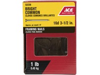 Ace 16D 3-1/2 in. Common Bright Steel Nail Round Head 1 lb