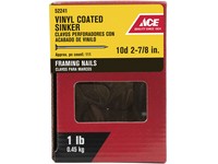 Ace 10D 2-7/8 in. Sinker Vinyl Steel Nail Checkered Head 1 lb