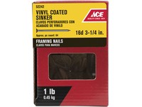 Ace 16D 3-1/4 in. Sinker Vinyl Steel Nail Checkered Head 1 lb