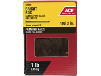 Ace 10D 3 in. Box Bright Steel Nail Flat Head 1 lb