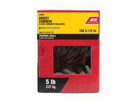 Ace 16D 3-1/2 in. Common Bright Steel Nail Round Head 5 lb