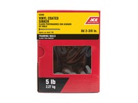 Ace 8D 2-3/8 in. Sinker Vinyl Steel Nail Checkered Head 5 lb