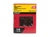 Ace 16D 3-1/4 in. Sinker Vinyl Steel Nail Checkered Head 5 lb