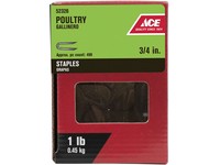 Ace .25 in. W X 3/4 in. L Galvanized Steel Poultry Staples 1 lb