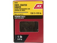 Ace 12D 3-1/8 in. Sinker Vinyl Steel Nail Checkered Head 1 lb