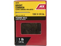 Ace 12D 3-1/4 in. Common Bright Nail Round Head 1 lb