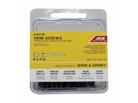 Ace No. 8  S X 3 in. L Square Black Phosphate Trim Screws 50 pk