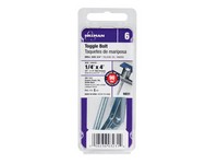 Hillman 1/4 in. D X 4 in. L Round Steel Toggle Bolt 1 pk