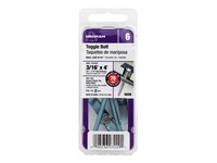Hillman 3/16 in. D X 4 in. L Round Steel Toggle Bolt 2 pk
