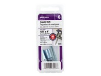 Hillman 1/8 in. D X 4 in. L Round Steel Toggle Bolt 2 pk