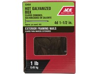 Ace 4D 1-1/2 in. Box Hot-Dipped Galvanized Steel Nail Flat Head 1 lb
