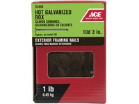 Ace 10D 3 in. Box Hot-Dipped Galvanized Steel Nail Flat Head 1 lb