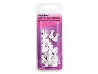 Hillman White Push Pins 16 pk