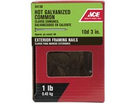 Ace 10D 3 in. Common Hot-Dipped Galvanized Steel Nail Flat Head 1 lb