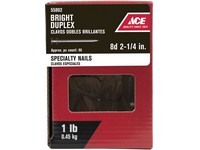 Ace 8D 2-1/4 in. Duplex Bright Steel Nail Double Head 1 lb