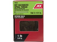 Ace 16D 3-1/2 in. Deck Hot-Dipped Galvanized Steel Nail Flat Head 1 lb