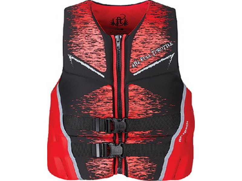 Full Throttle Mens Rapid-Dry Flex Life Vest - Back/Red L