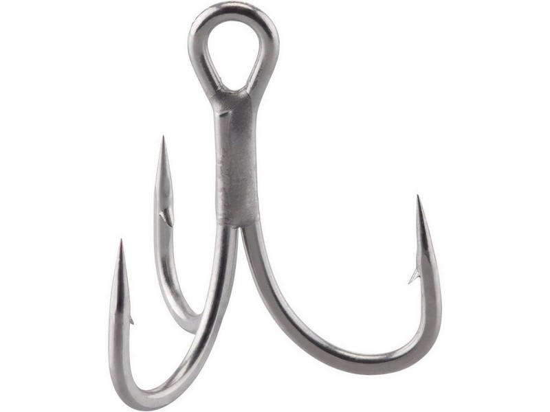 Berkley Fusion19 Treble 3x Hooks, Matte Nickel, Size 6