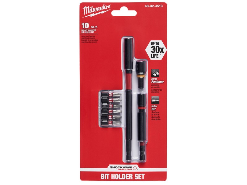 Milwaukee Shockwave Phillips/Square Recess/Torx Multi Size  S X 6 in. L Impact Insert Bit and Bit Ho