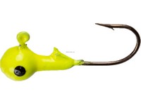 Jerry's Painted Round Head Jig. Bronze Hook, 10pk., 1/16oz Chartreuse