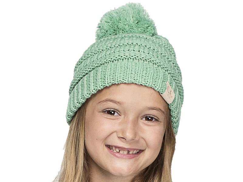 Kid's Knit CC Beanie with Pom - Mint