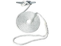 Invincible Marine Dock Line, Twisted Nylon, 1/2"x15' Hand Spliced 3-Strand