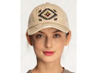 Ladies CC Mesh Back Pony Hat Tan Tribal