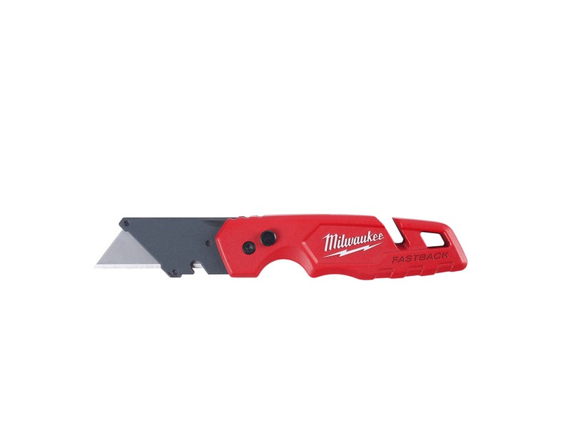 Milwaukee Fastback 7-1/4 in. Press and Flip Folding Utility Knife Red 1 pc