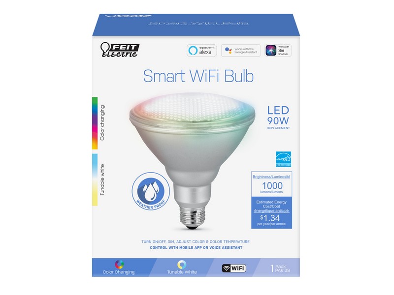 Feit Electric PAR38 E26 (Medium) LED Smart Bulb Color Changing 90 W 1 pk