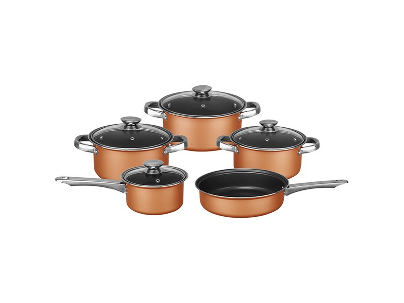 Brentwood 9pc Non-Stick Copper Cookware set