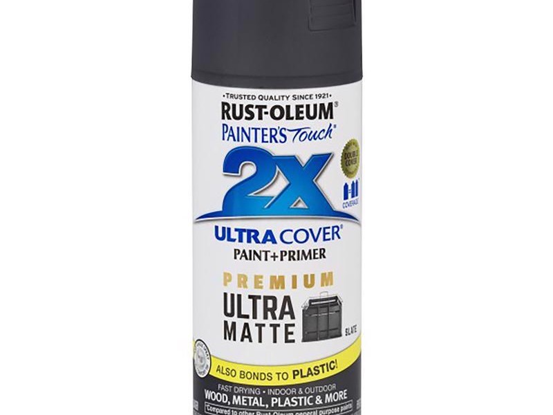 Rust-Oleum Painter's Touch 2X Ultra Cover Ultra Matte Slate Paint + Primer Spray Paint 12 oz