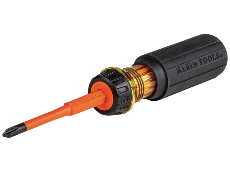 Klein Tools 2 pc Phillips/Slotted 2-in-1 Flip-Blade Insulated Screwdriver 8.2 in.