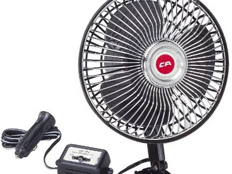 Custom Accessories 12 V Black Oscillating Fan 1 pk