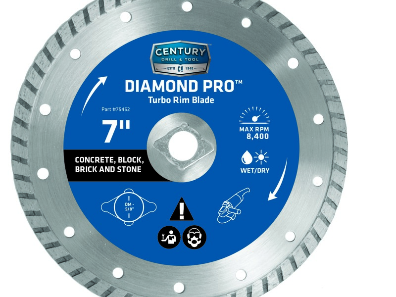 Century Drill & Tool Diamond Pro 7 in. D X 5/8 in. S Diamond Turbo Rim Saw Blade 1 pk