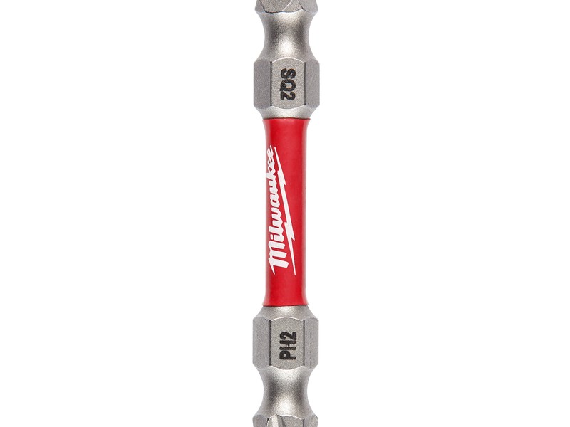 Milwaukee Shockwave Phillips/Square PH2/SQ2  S X 2-3/8 in. L Impact Double-Ended Power Bit Steel 1 p