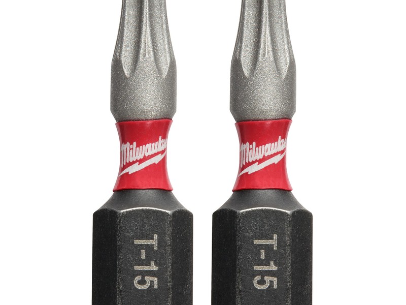 Milwaukee Shockwave Torx T15  S X 1 in. L Impact Insert Bit Steel 2 pc