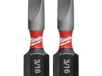 Milwaukee Shockwave Slotted 3/16 in. S X 1 in. L Insert Bit Steel 2 pc