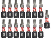 Milwaukee Shockwave Torx T20  S X 1 in. L Impact Insert Bit Set Steel 15 pc