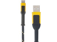 DeWalt Lightning to USB Charge and Sync Cable 10 ft. Black/Yellow