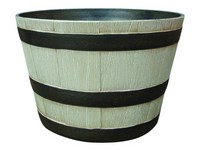 Southern Patio 9.21 in. H X 20.5 in. D Resin Whiskey Barrel Planter Birch