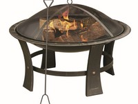 Living Accents 29 in. W Steel Round Wood Fire Pit