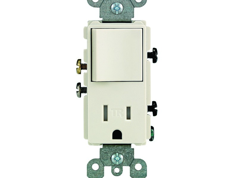 Leviton Decora 15 amps 125 V Light Almond Combination Switch/Outlet 5-15R