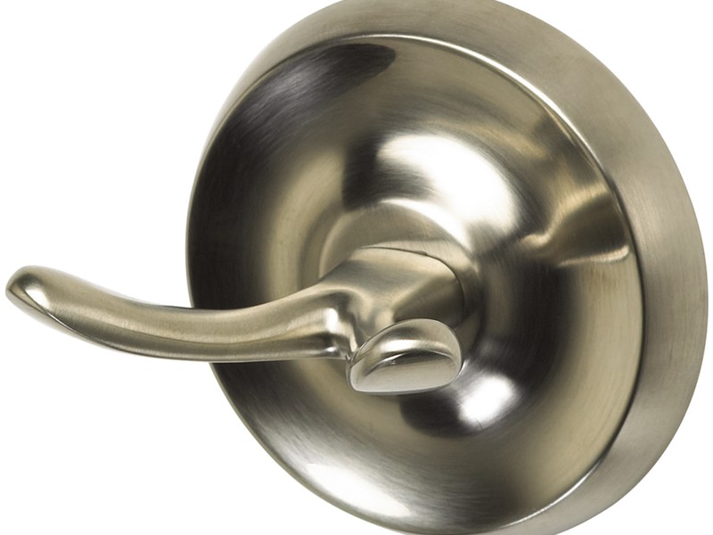 OakBrook Small Brushed Nickel Zinc 2 in. L Double Hook 30 lb 1 pk