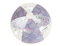 PoolCandy Inflatable Beach Ball Mermaid Print in Glitter